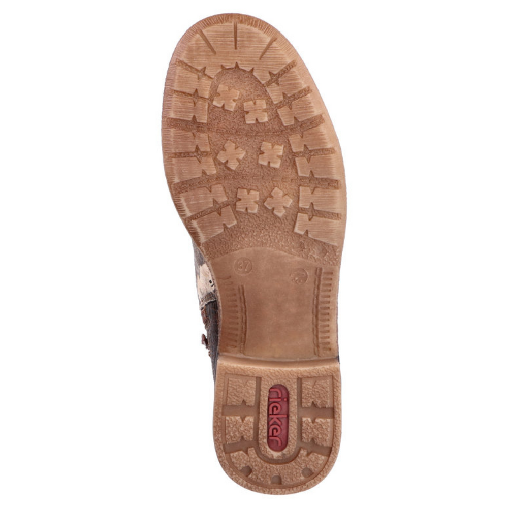 Барвисті шкіряні жіночі ботильйони Rieker 