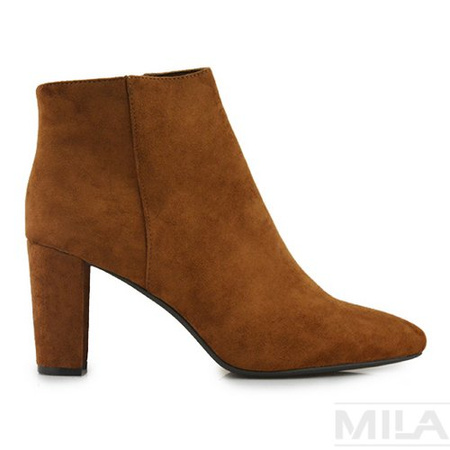 Stylowe botki Sergio Leone na wyższym obcasie - camel BT548