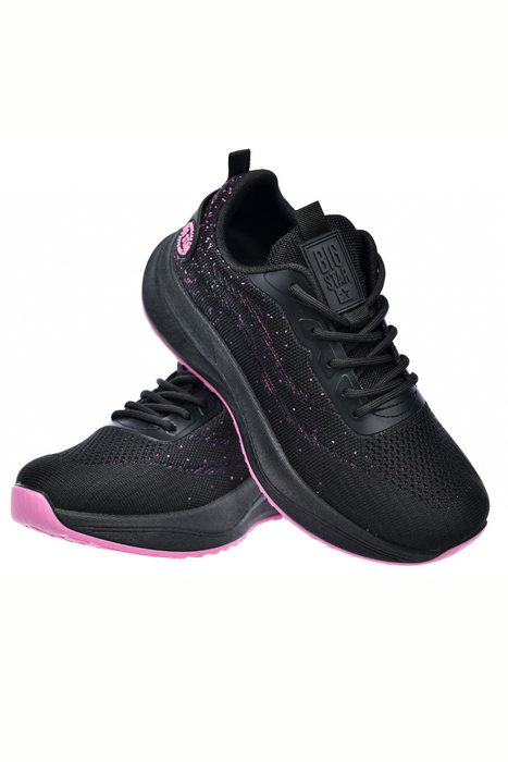 Кросівки жіночі чорні тканинні на шнурівці Big Star