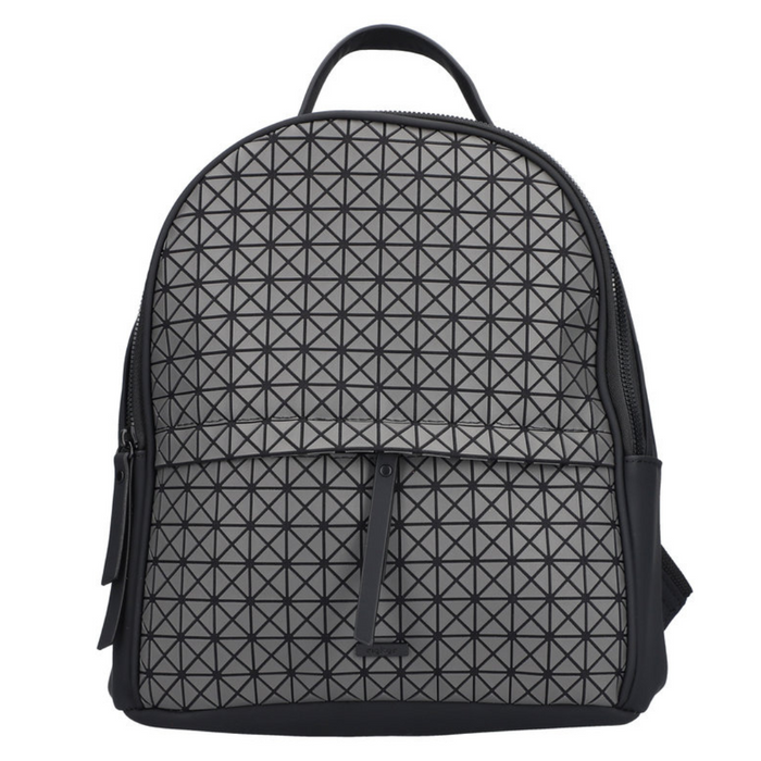Чорно-сірий рюкзак на блискавці з геометричними візерунками від Rieker