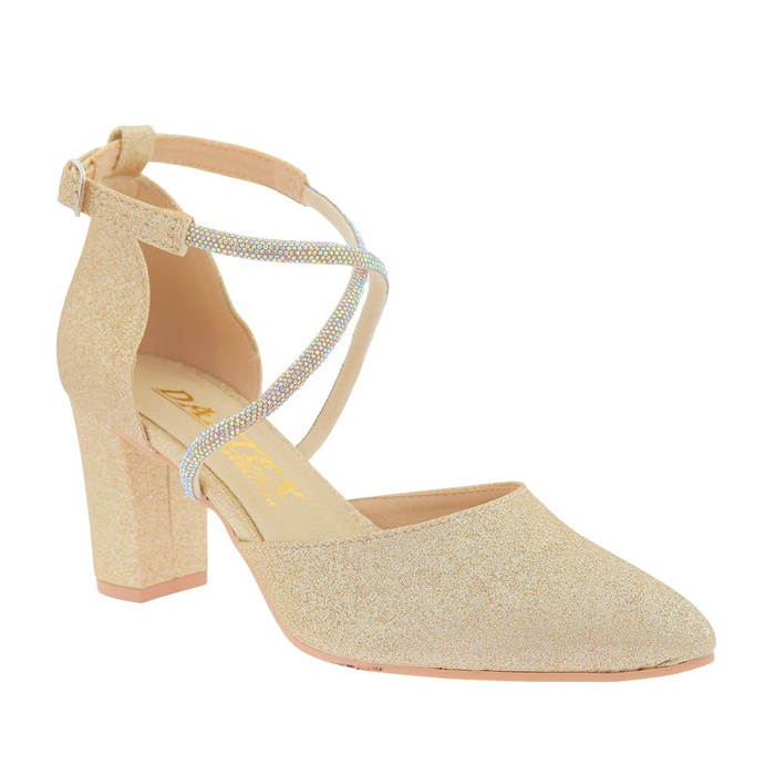 Човники на високих підборах із золотим блиском