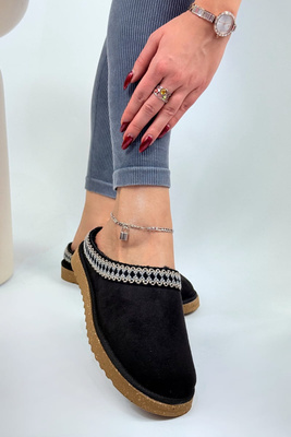 Жіночі темно-сині сліпони з гумовою вставкою