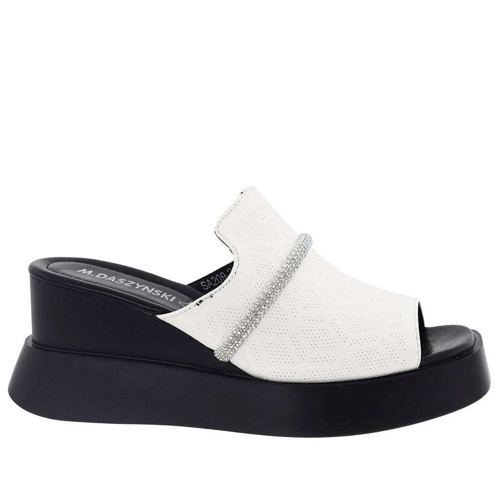 Жіночі білі сабо на танкетці M. Daszyński