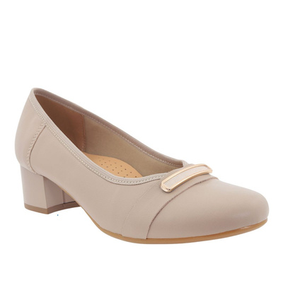 Бежеві шкіряні туфлі на високих підборах Galant