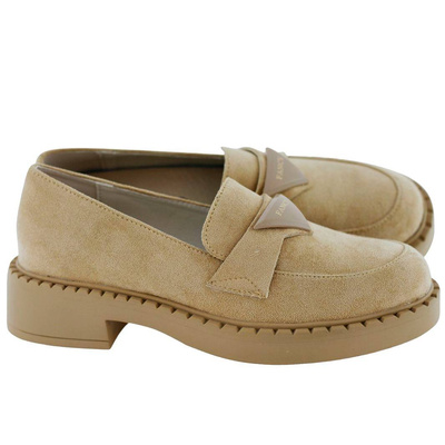 Жіночі бежеві замшеві мокасини Potocki