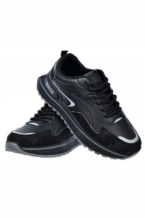 Stylowe sneakersy damskie czarne z ekoskóry Big Star