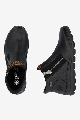 Жіночі бордові лаковані утеплені чоботи Rieker