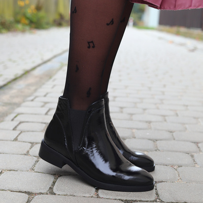 Botki skórzane sztyblety czarne Acord