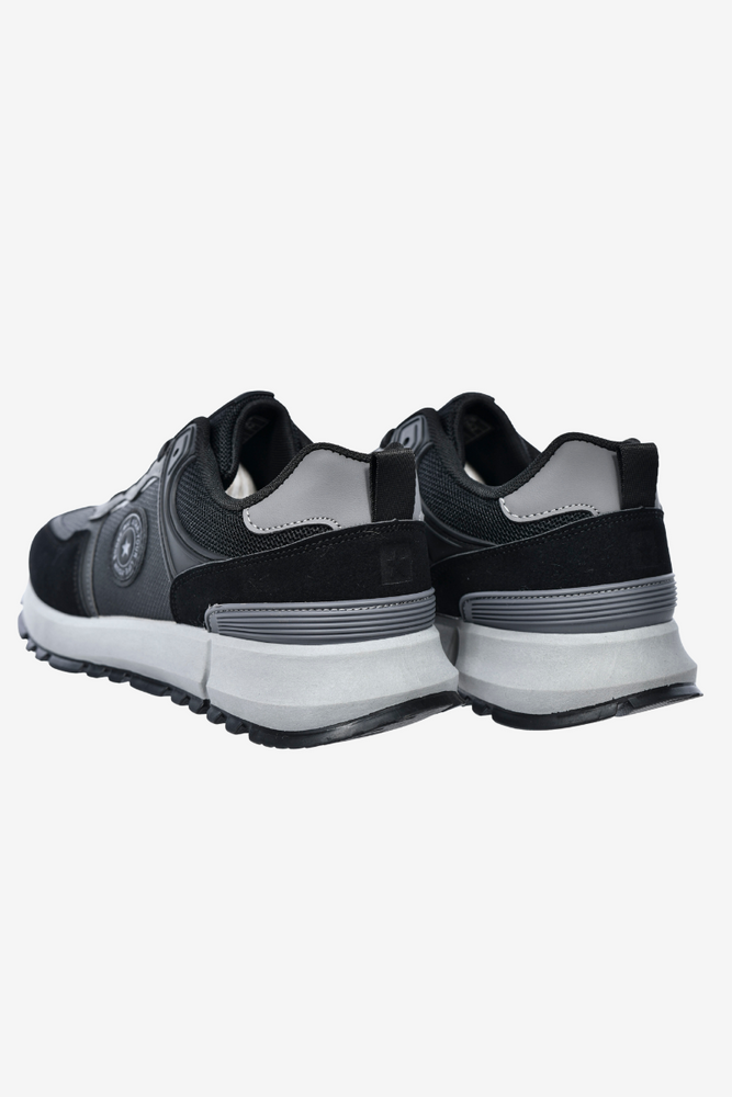 Czarne sneakersy męskie z ekoskóry i tkaniny Big Star