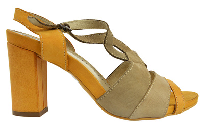 Sandały Simen 6554 beżowo - żółte