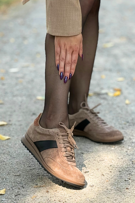 Бежеві кросівки Ryłko з натуральної шкіри та замші 