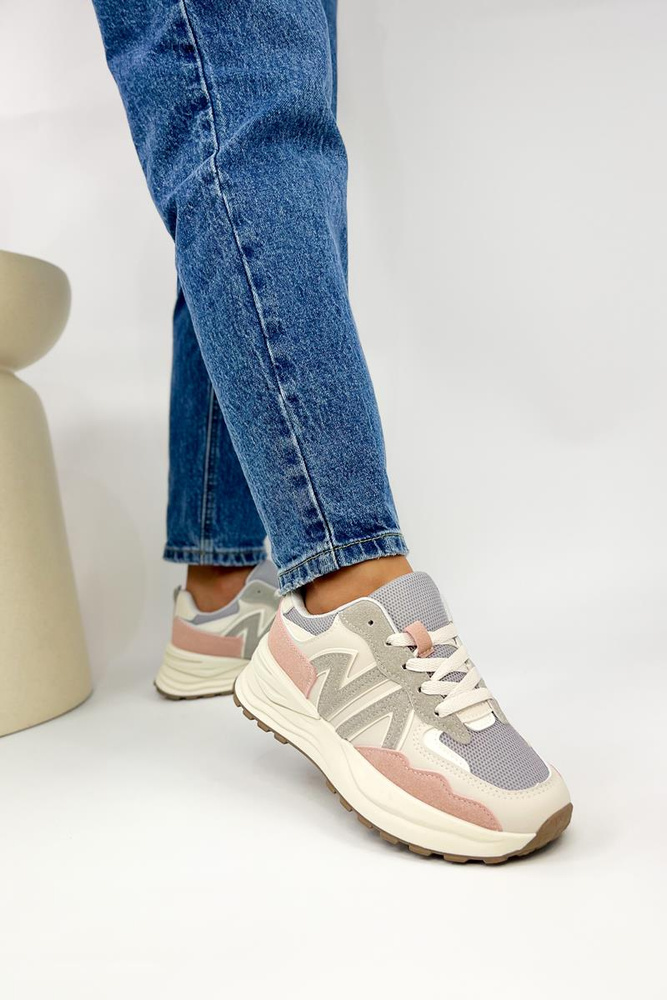 Sneakersy biało różowe na platformie