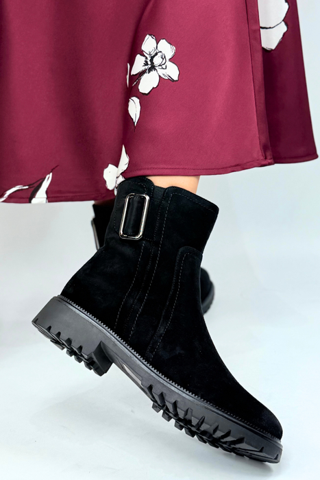 Черевики Potocki чорні на декоративному каблуці