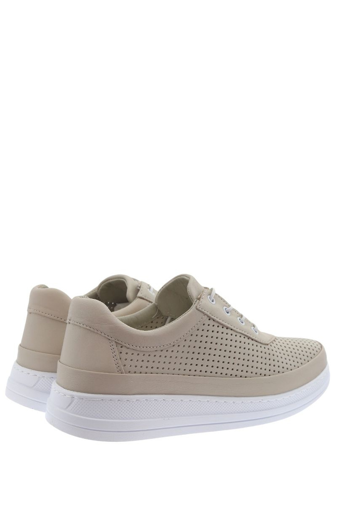 Бежеві шкіряні туфлі на платформі