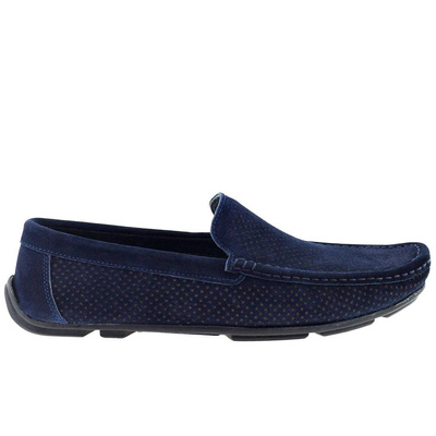 Чоловічі замшеві шкіряні мокасини, темно-сині, T.Sokolski