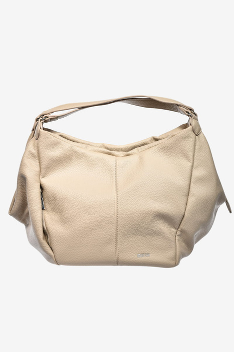 Torebka damska na ramię z zamkiem beżowa