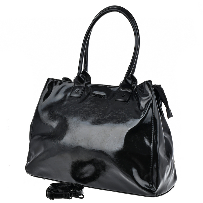 Duża pojemna damska torba lakierowana czarna Big Star