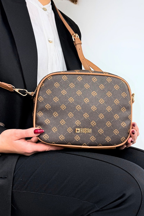 Damska listonoszka mała na ramię brązowa