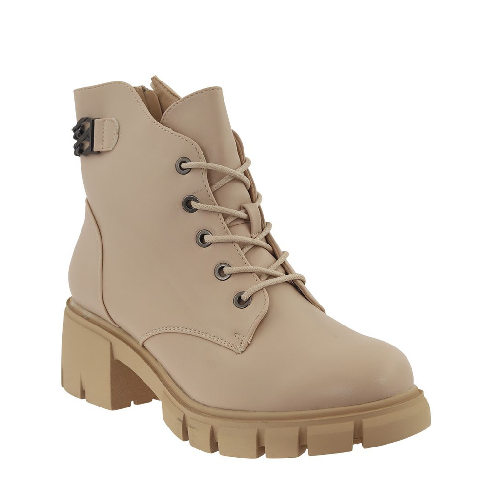 Botki beżowe sznurowane M. Daszyński