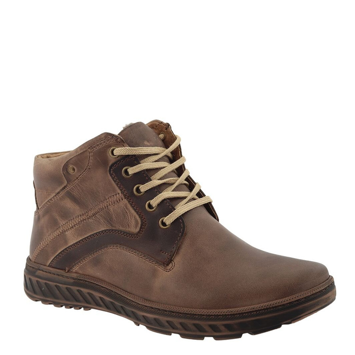 Trzewiki męskie skórzane brązowe Joker