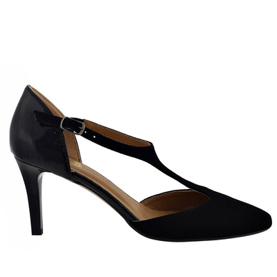 Czarne eleganckie szpilki damskie skórzane Darex