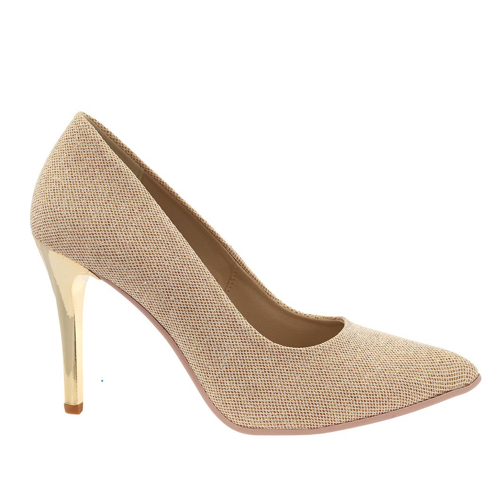 Золоті туфлі на шпильці з блискітками Dantex