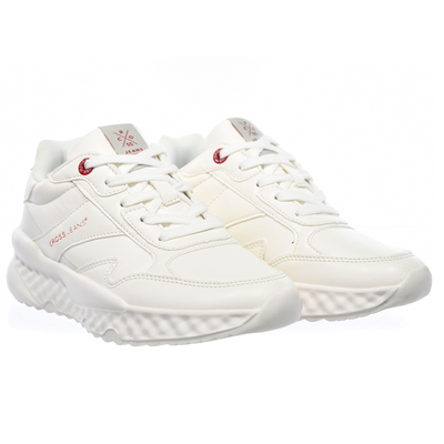 Sneakersy damskie białe z ekoskóry sznurowane