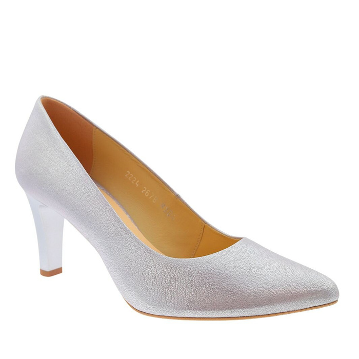 Сріблясті жіночі туфлі Kordel на високих підборах