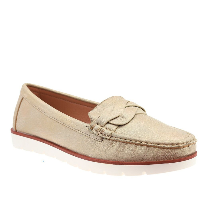 Mokasyny złote na platformie Vice Versa