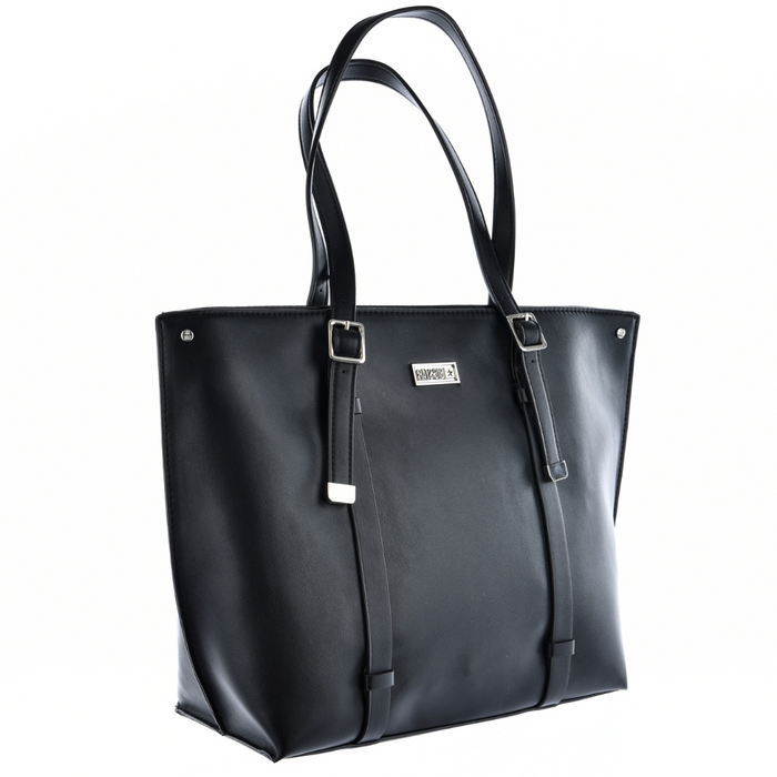 Велика чорна жіноча сумка-шоппер на блискавці Big Star