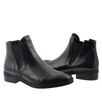 Botki skórzane sztyblety czarne Acord