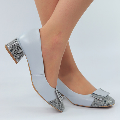 Сірі шкіряні човники Kordel