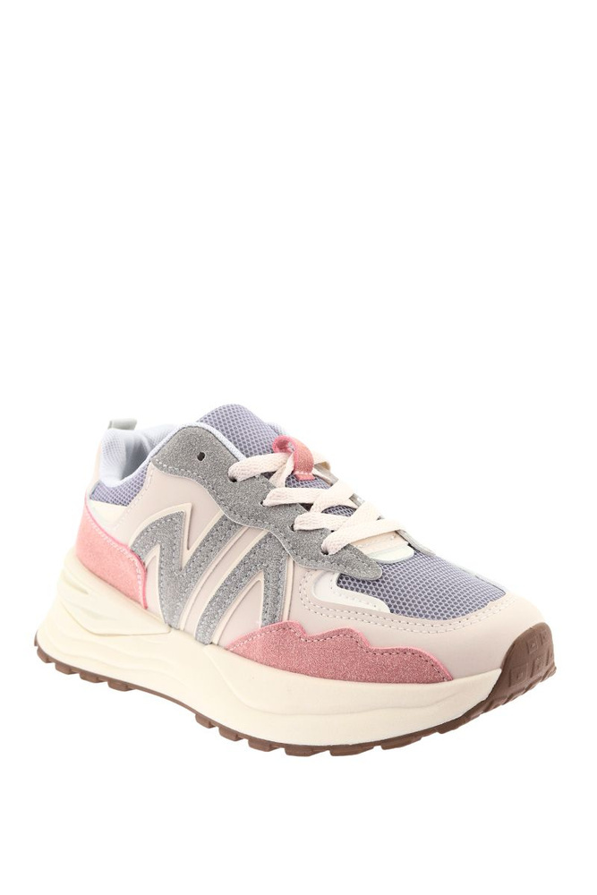 Sneakersy biało różowe na platformie