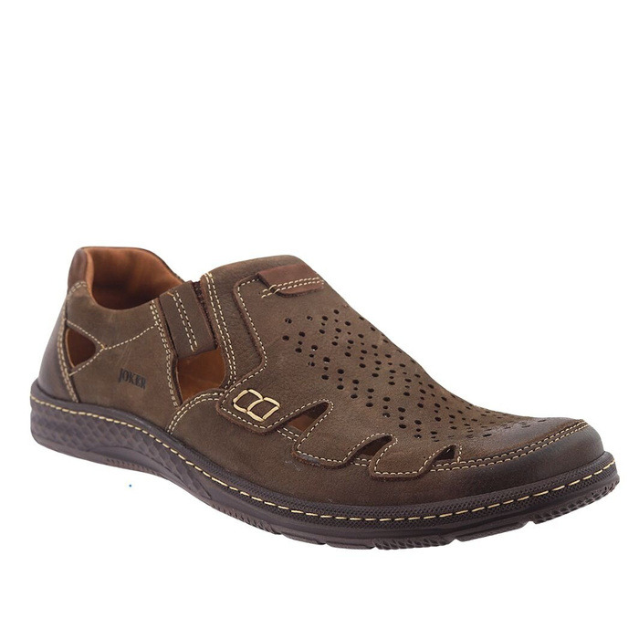 Чоловічі оливкові шкіряні туфлі Joker