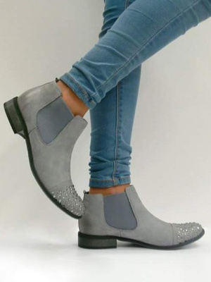 Szare botki Exquisite z ozdobami 942