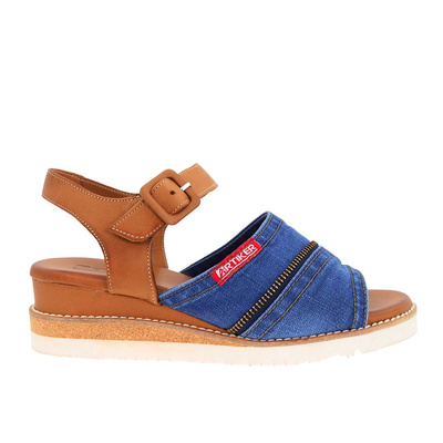 Jeansowe sandały na koturnie Artiker