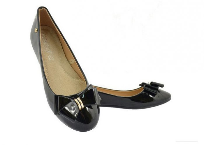 Lakierowane baleriny Vinceza z kokardką BOB19-18005