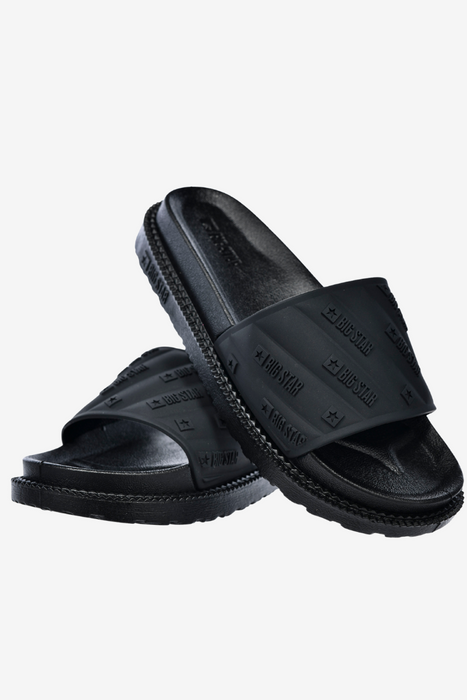 Big Star damskie klapki czarne na platformie modne i komfortowe