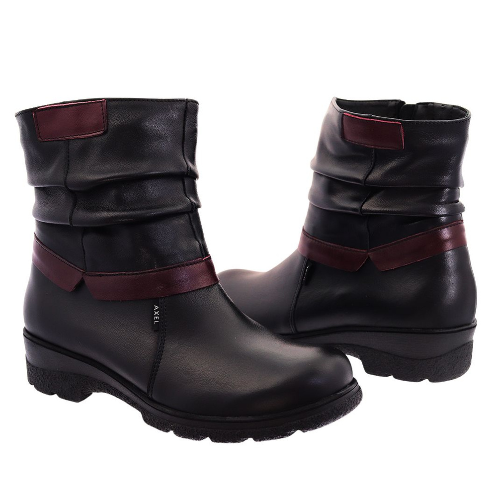 Чоботи жіночі шкіряні від польського виробника чорні на блискавці