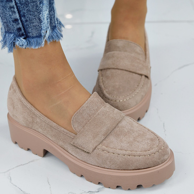 Модні бежеві мокасини з екошкіри Vinceza suede