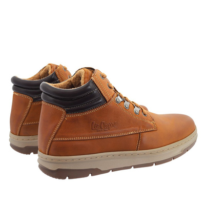 Trzewiki zimowe skórzane męskie ocieplane za kostkę Lee Cooper