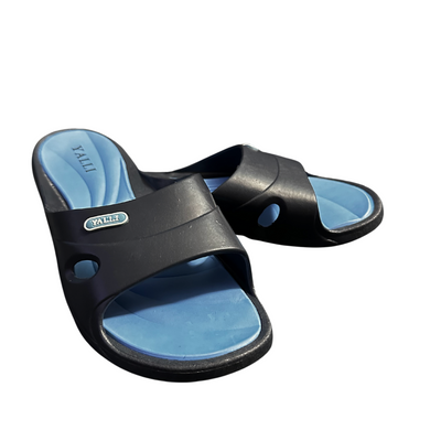 Klapki damskie basenowe granatowo-niebieskie