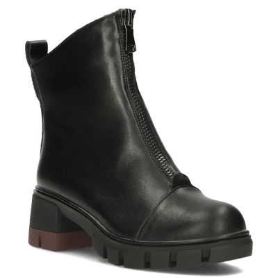 Чорні шкіряні ботильйони Filippo на блискавці спереду