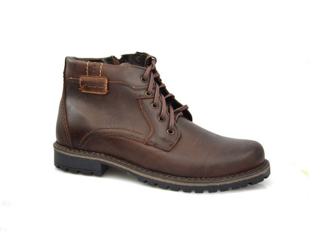 Trzewiki męskie POLBUT J35 brązowe sznurowane