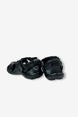 Wygodne sandały męskie z naturalnej skóry czarne