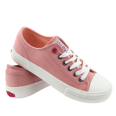 Жіночі рожеві кросівки Cross Jeans на шнурівці 