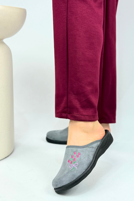 Kapcie damskie szare kryte wsuwane Polskie