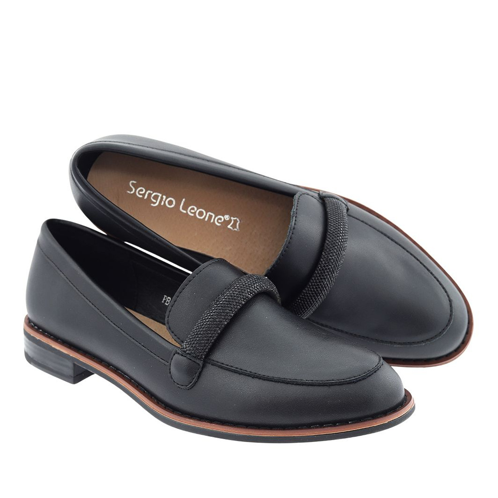 Czarne matowe mokasyny Sergio Leone
