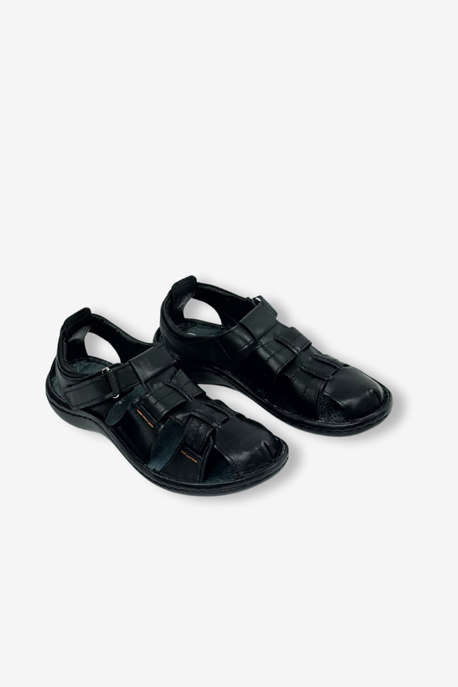 Wygodne sandały męskie z naturalnej skóry czarne