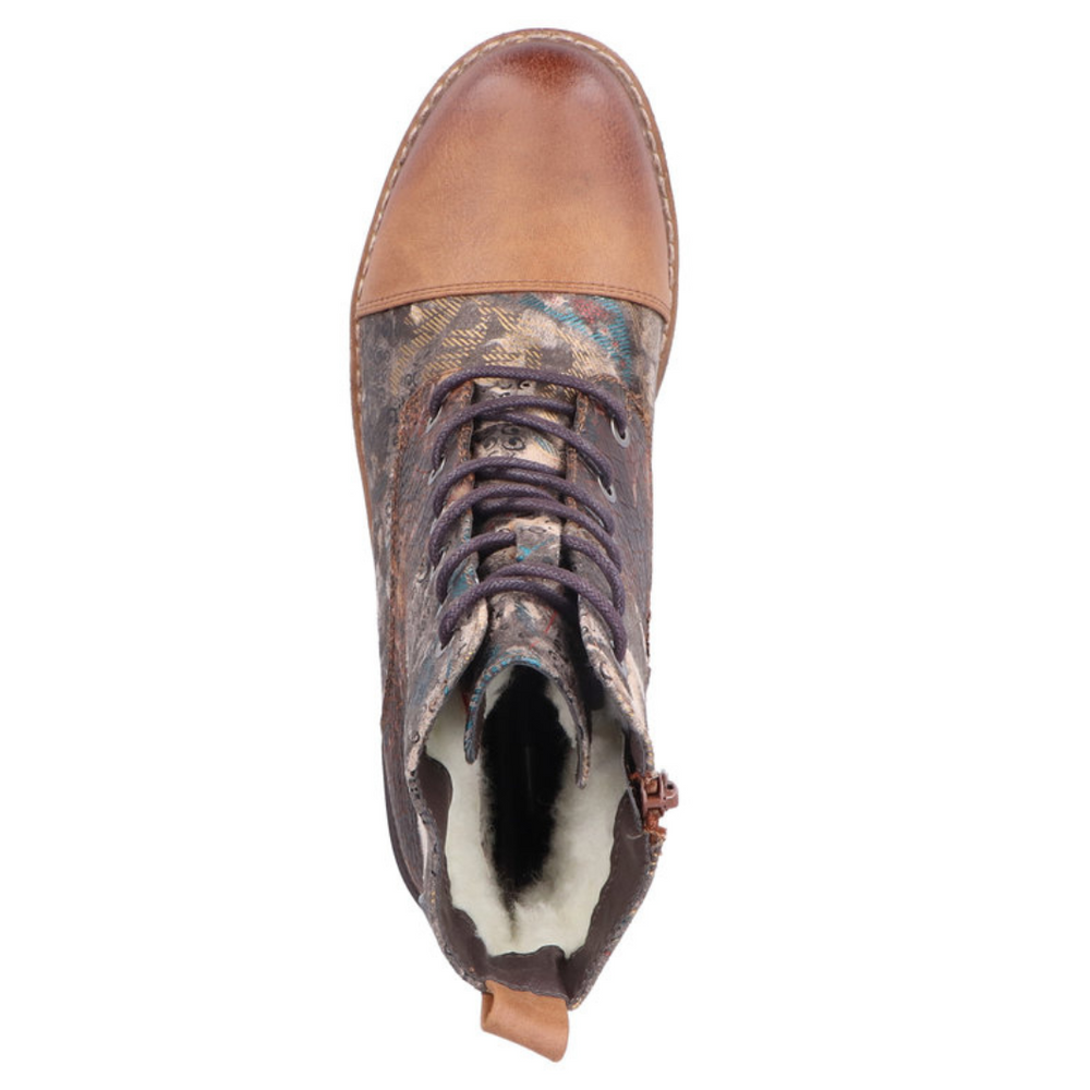 Барвисті шкіряні жіночі ботильйони Rieker 